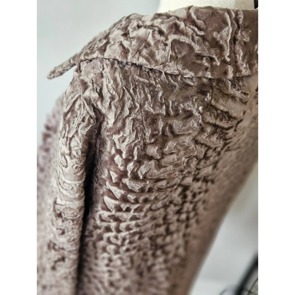 Vintage 50s Brown Persian Wool Coat Medium Levy Wolf - Picture 10 of 13